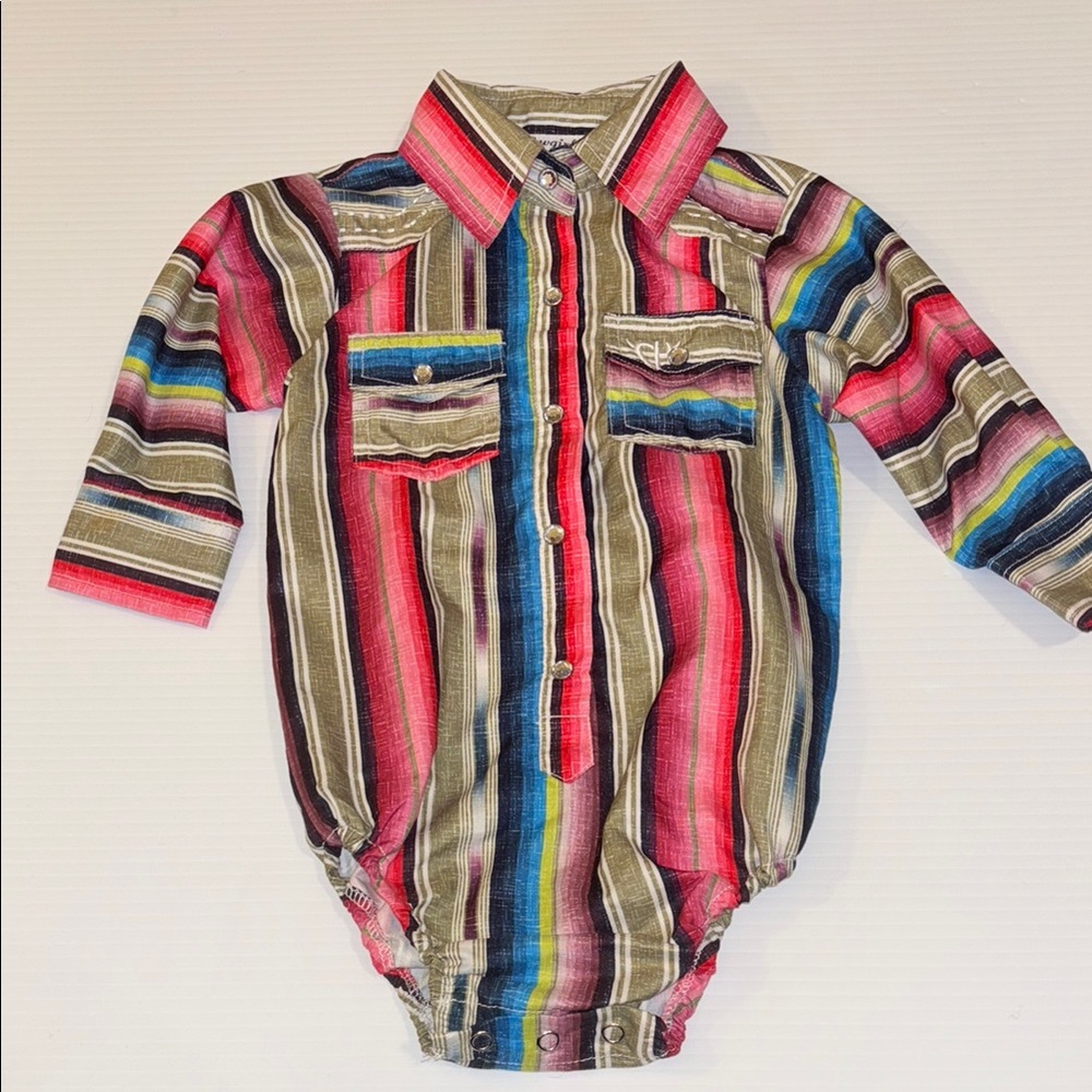 Cowgirl Hardware size 12 months Colorful Striped Baby Bodysuit‎